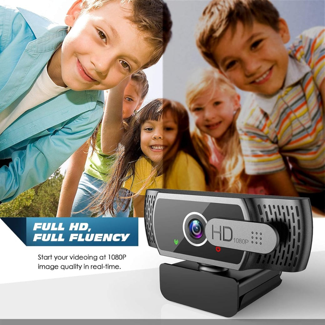 Webcam for PC with Microphone - 1080P FHD Webcam with Privacy Cover, Plug and Play USB Web Camera for Desktop & Laptop Conference, Meeting, Zoom, Skype, Facetime, Windows, Linux, and macOS