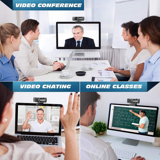 Webcam for PC with Microphone - 1080P FHD Webcam with Privacy Cover, Plug and Play USB Web Camera for Desktop & Laptop Conference, Meeting, Zoom, Skype, Facetime, Windows, Linux, and macOS