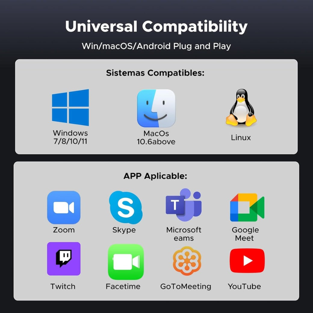 UGREEN 2K/30fps Webcam for PC, Full HD Webcam for Laptop, Noise Canceling Microphone, Adjustable Ring Light, USB Web Cam Camera for Live Streaming, Zoom Meeting, Skype, Video Calling, Conferences
