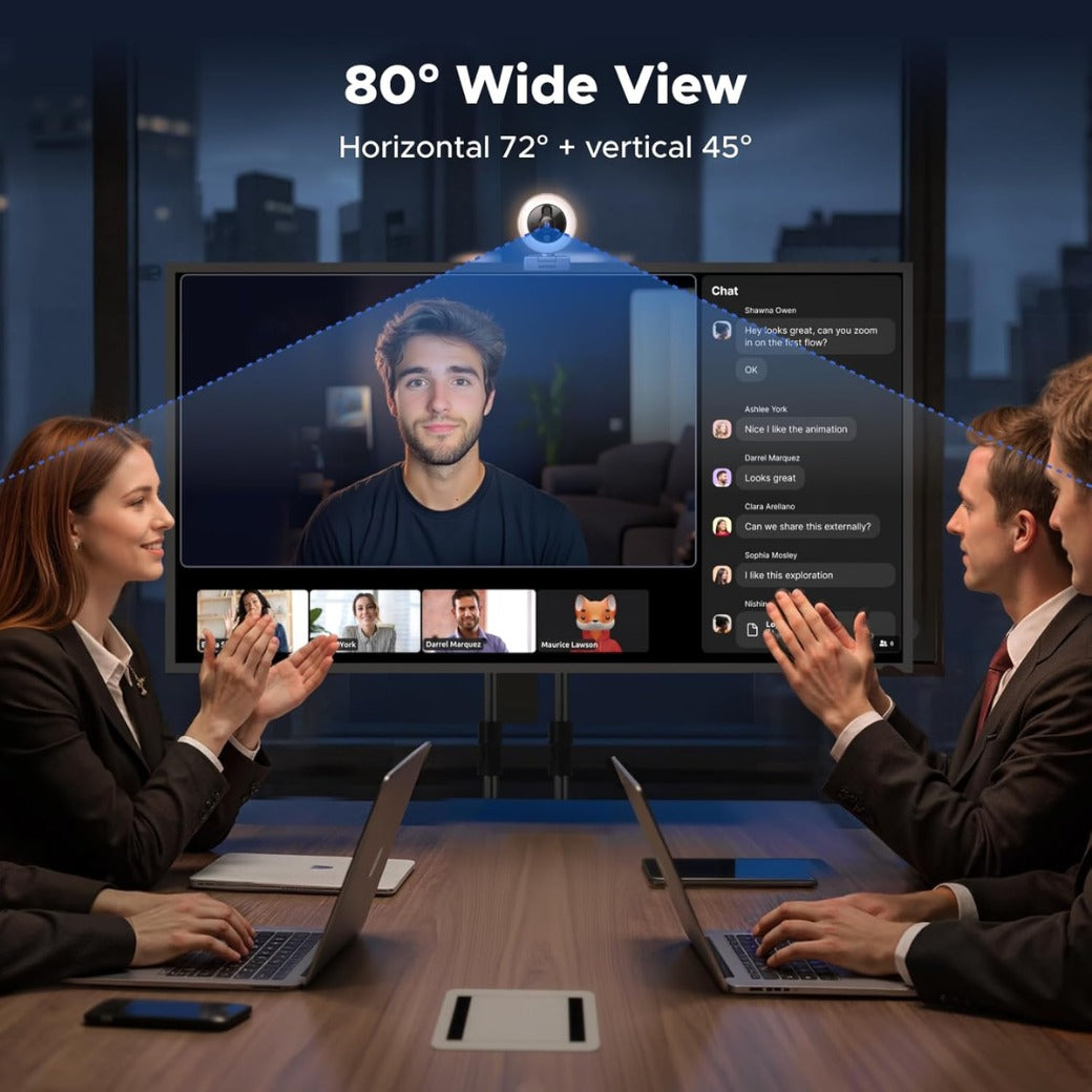 UGREEN 2K/30fps Webcam for PC, Full HD Webcam for Laptop, Noise Canceling Microphone, Adjustable Ring Light, USB Web Cam Camera for Live Streaming, Zoom Meeting, Skype, Video Calling, Conferences