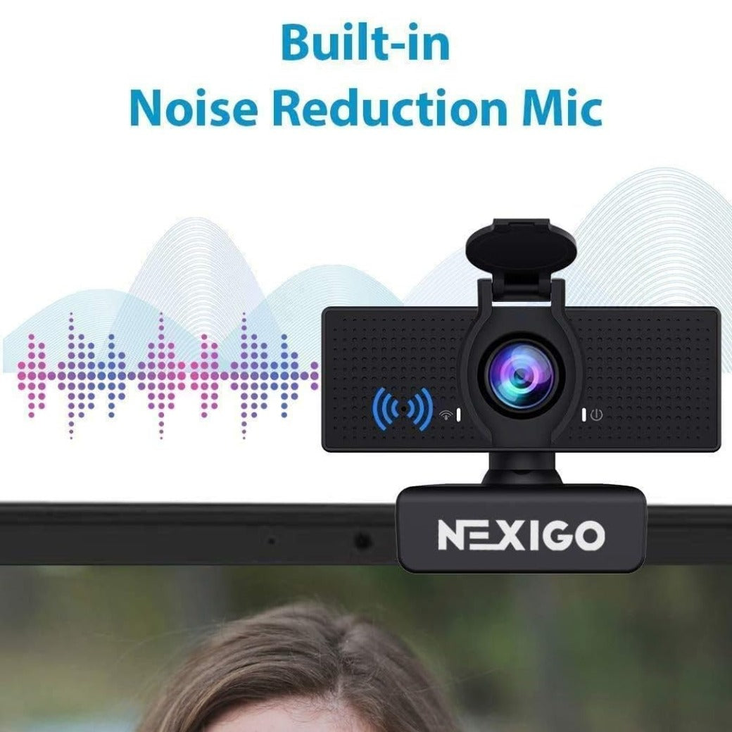 NexiGo N60 1080P Webcam with Microphone, Adjustable FOV, Zoom, Software Control & Privacy Cover, USB HD Computer Web Camera, Plug and Play, for Zoom/Skype/Teams,