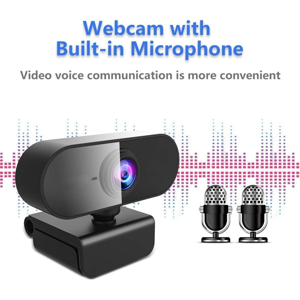 Webcam for PC with Microphone, HD 1080P Streaming Web Cam for PC,MAC, Laptop,Plug and Play USB Camera for Youtube,Skype Video Calling,Face Cam for Studying,Conference,Gaming with Rotatable Clip