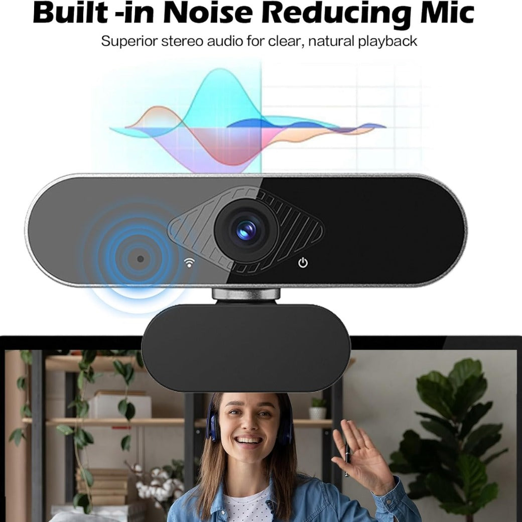 Webcam HD 1080p Web Camera, USB PC Computer Web cam with Microphone, Laptop Desktop Full HD Camera Video Webcam 110 Degree Widescreen, Pro Streaming Web cam fr Recording, Calling, Conferencing, Gaming