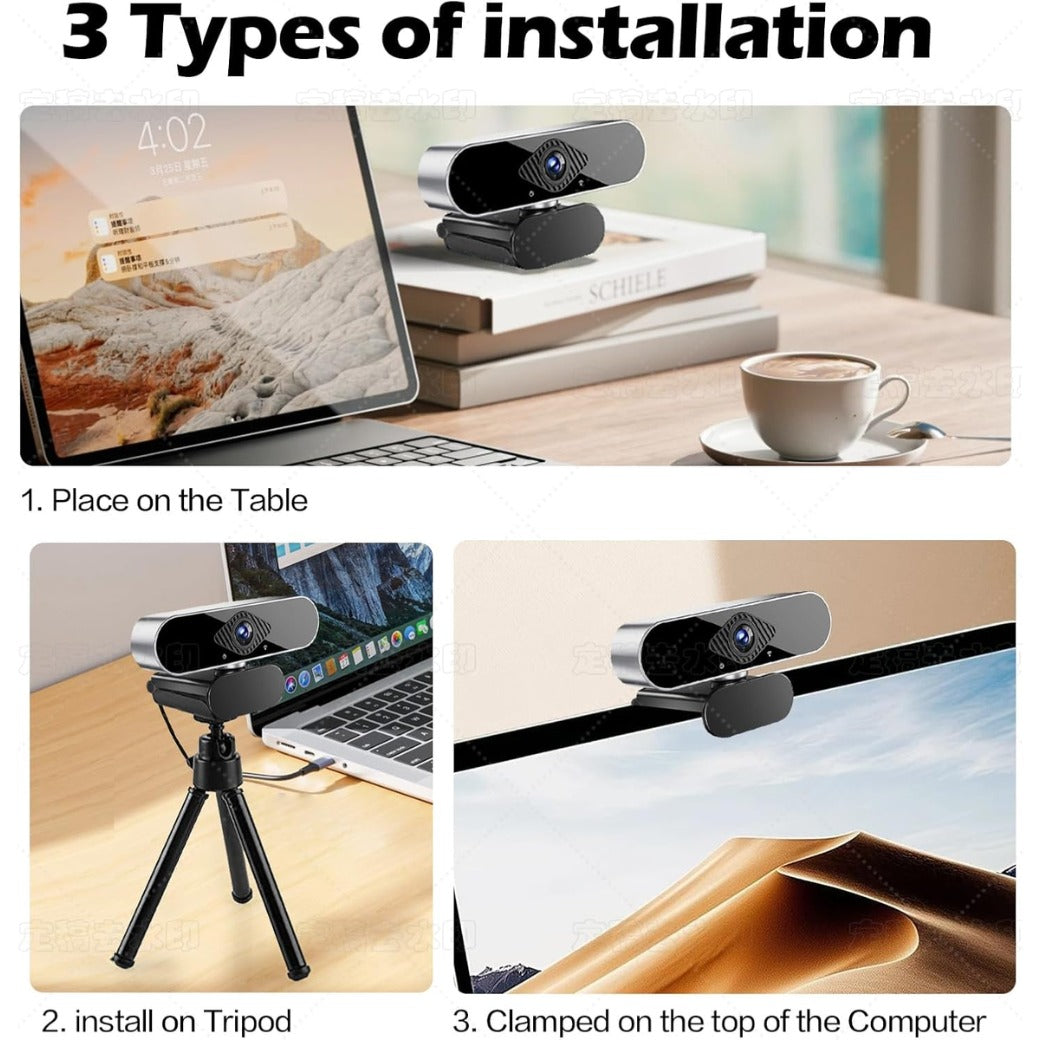 Webcam HD 1080p Web Camera, USB PC Computer Web cam with Microphone, Laptop Desktop Full HD Camera Video Webcam 110 Degree Widescreen, Pro Streaming Web cam fr Recording, Calling, Conferencing, Gaming