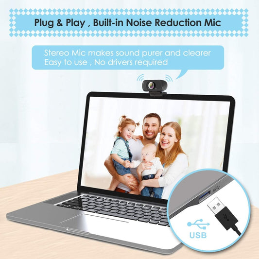 Webcam HD 1080p Web Camera, USB PC Computer Web cam with Microphone, Laptop Desktop Full HD Camera Video Webcam 110 Degree Widescreen, Pro Streaming Web cam fr Recording