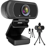 Webcam HD 1080p Web Camera, USB PC Computer Web cam with Microphone, Laptop Desktop Full HD Camera Video Webcam 110 Degree Widescreen, Pro Streaming Web cam fr Recording