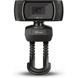 Trust Trino HD Webcam with Microphone, 1280x720, 30 FPS, Universal Stand, USB, Web Camera with Photo Button for Streaming, Video Calling, Skype, Teams, Zoom, PC, Computer, Laptop, Mac - Black