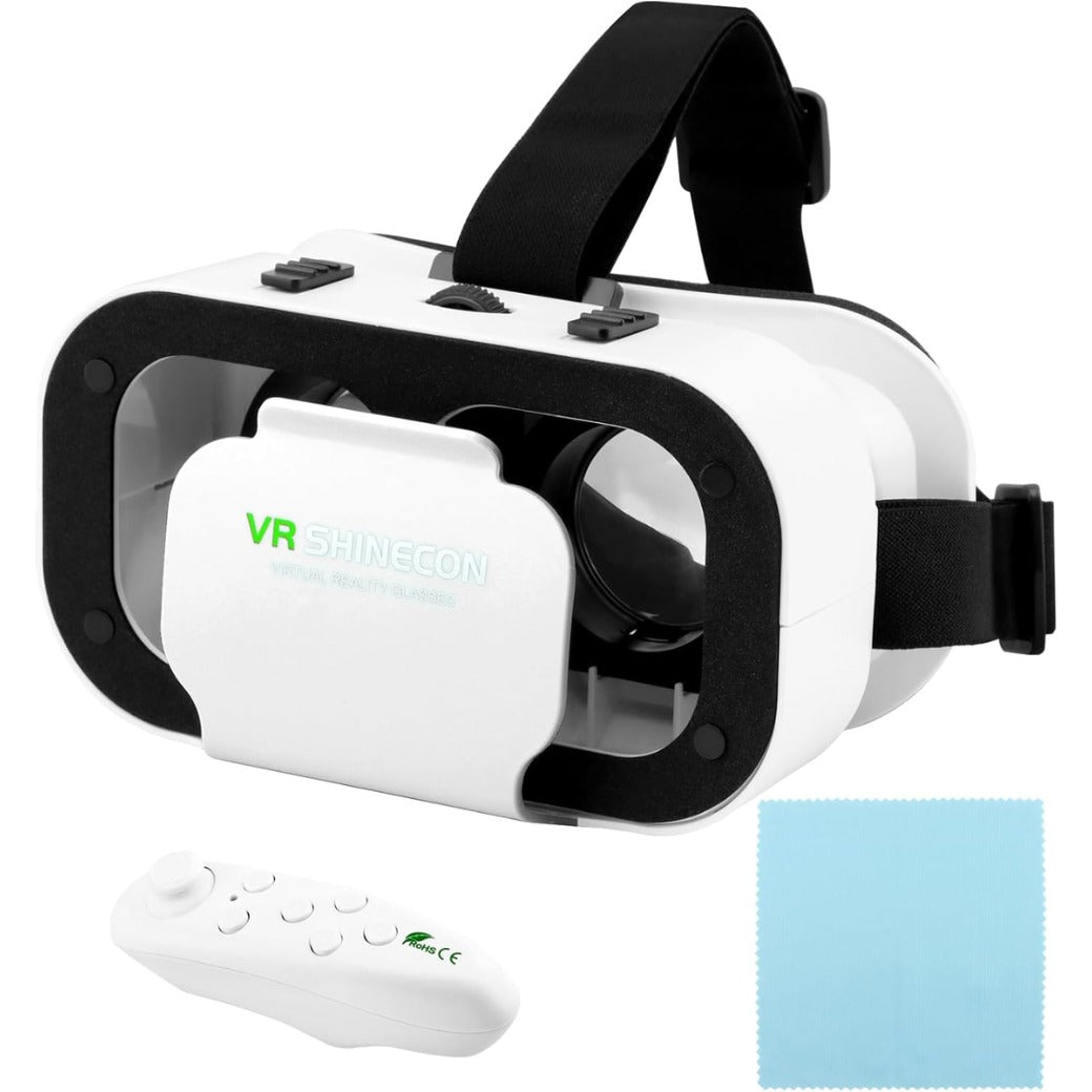 V5 VR Headset for Phone 3D VR Glasses Virtual Reality Headsets with Bluetooth Controller 360°Panorama Adjustable Pupil Distance Eye Protection VR Goggles for Movies Games,4.7-6“ Screen