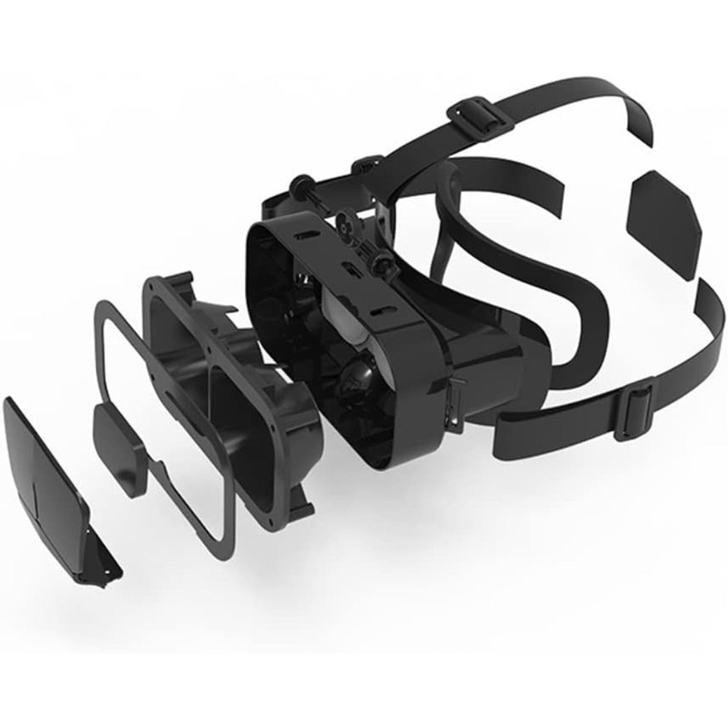 POHOVE VR Headset 3D VR Glasses Virtual Reality Headset Support 360°Panorama Large Screen An-ti Bluelight Adjustable Pupil Distance Preven-t Fatigue Goggles for Movies Games(Black)