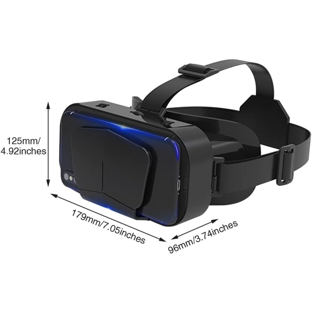 POHOVE VR Headset 3D VR Glasses Virtual Reality Headset Support 360°Panorama Large Screen An-ti Bluelight Adjustable Pupil Distance Preven-t Fatigue Goggles for Movies Games(Black)