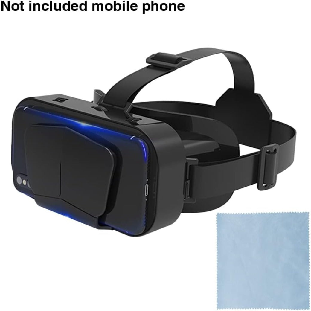 POHOVE VR Headset 3D VR Glasses Virtual Reality Headset Support 360°Panorama Large Screen An-ti Bluelight Adjustable Pupil Distance Preven-t Fatigue Goggles for Movies Games(Black)