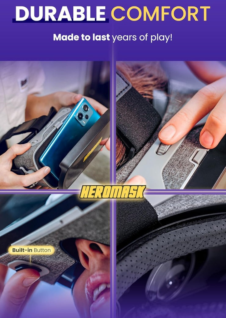 Heromask VR Headset + Maths Games (Boys&Girls 5-12) — Fun Gift to Practice Addition, Times Tables & More with Virtual Reality — Surprise kids with this Educational Toy