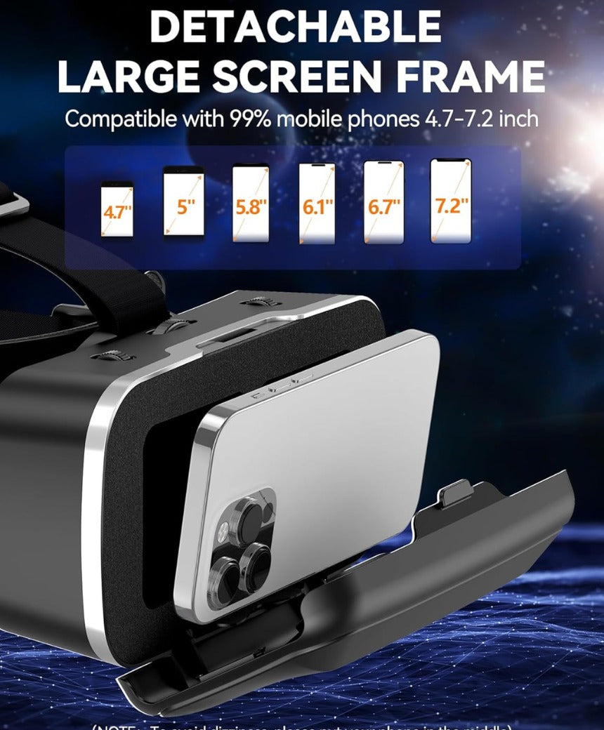 TECKNET VR Headset for Phone with Controller, Virtual Reality Headsets with HD 110°FOV Anti-Blue Light Lenses & Adjustable Gears, 3D VR Headset for Kids Compatible iPhone Samsung Android 4.7-7.2