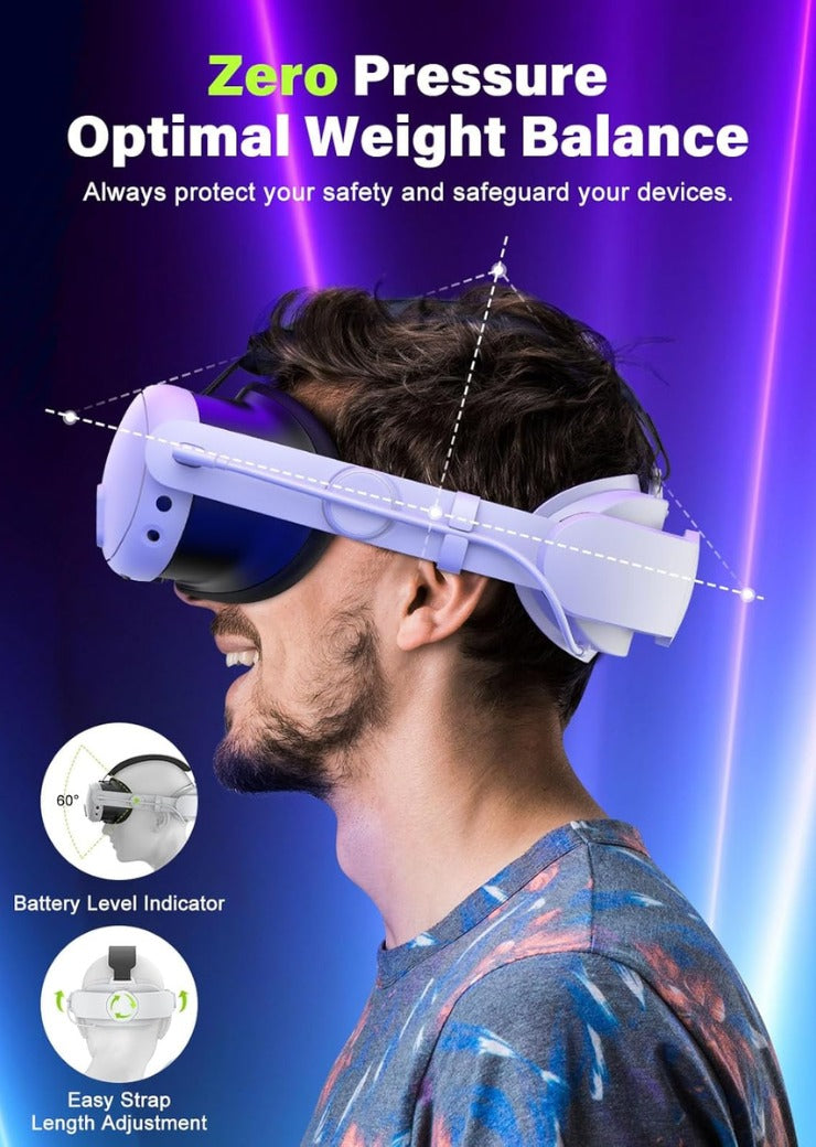 Head Strap with 6000mAh Battery Compatible with Meta Quest 3/3S, VR Headset Accessories Compatible with Oculus 3, Extra 3H Playtime, Enhanced Support and Comfort