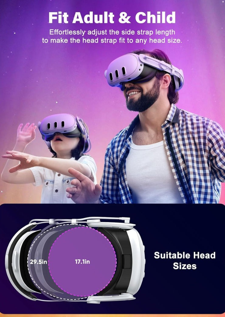 Head Strap with 6000mAh Battery Compatible with Meta Quest 3/3S, VR Headset Accessories Compatible with Oculus 3, Extra 3H Playtime, Enhanced Support and Comfort