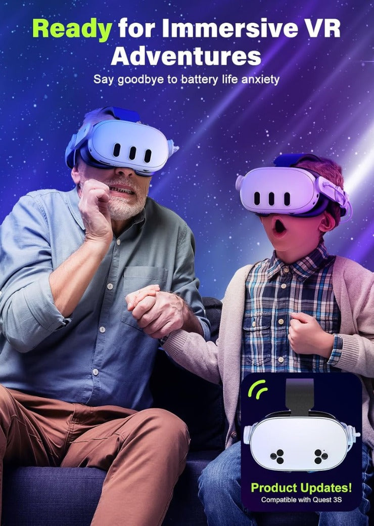 Head Strap with 6000mAh Battery Compatible with Meta Quest 3/3S, VR Headset Accessories Compatible with Oculus 3, Extra 3H Playtime, Enhanced Support and Comfort