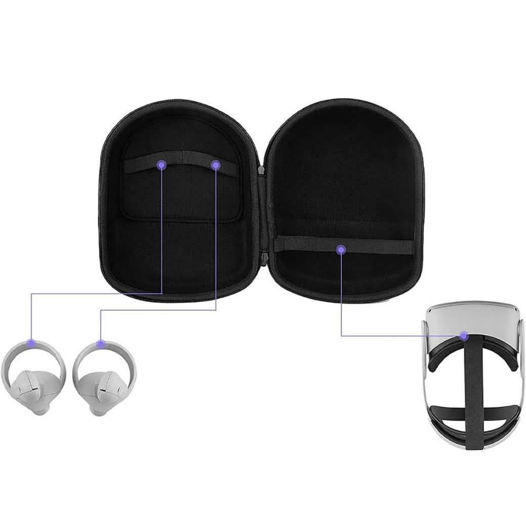 Storage Bag VR Glasses Carry Case Travel Case Headset Accessories Pouch Protective Storage Box For Oculus Quest2 (Grey)