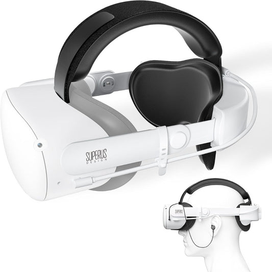 SUPERUS Elite Strap Replacement for Meta/Oculus Quest 2 - Enhanced Comfort, Reduce Head Pressure - Adjustable Hinge