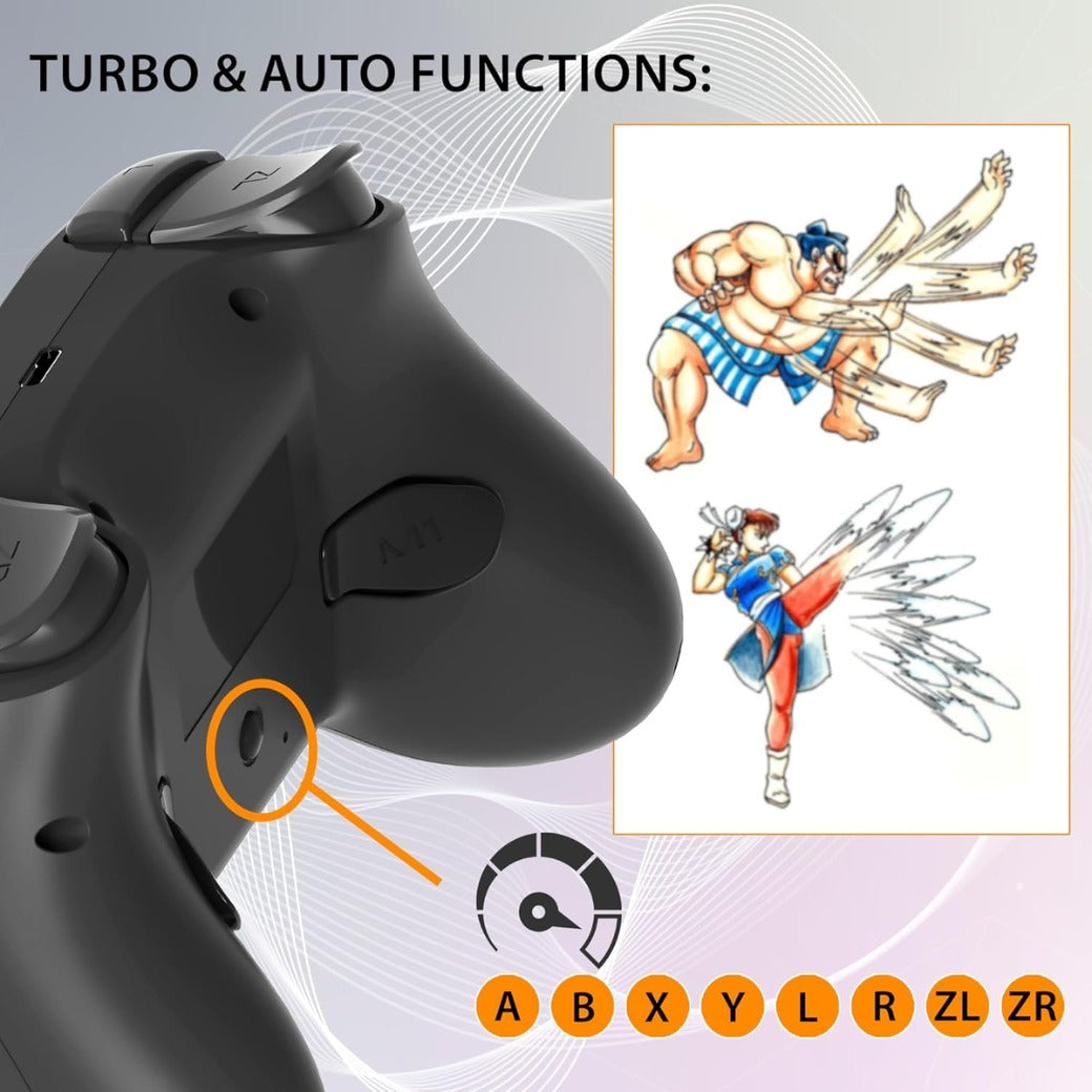 Wireless Controller for Switch and Switch 2 – Gamepad Bluetooth Controller with LED, Vibrations and 6 axis gyro - Black