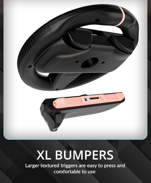 Orzly Steering Wheels – Compatible with Nintendo Switch 2 (2025 Console) – Twin Pack Racing Wheel Accessories for Joy-Con Controllers and Kart Racing Titles (2 Black Wheels)