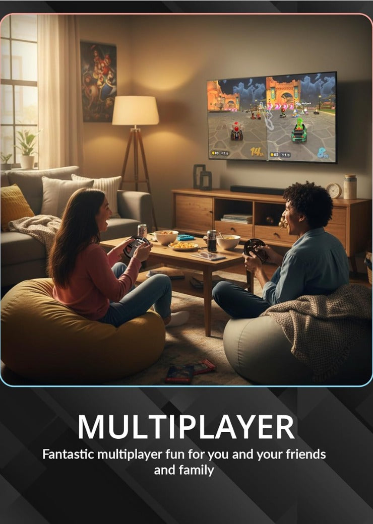 Orzly Steering Wheels – Compatible with Nintendo Switch 2 (2025 Console) – Twin Pack Racing Wheel Accessories for Joy-Con Controllers and Kart Racing Titles (2 Black Wheels)