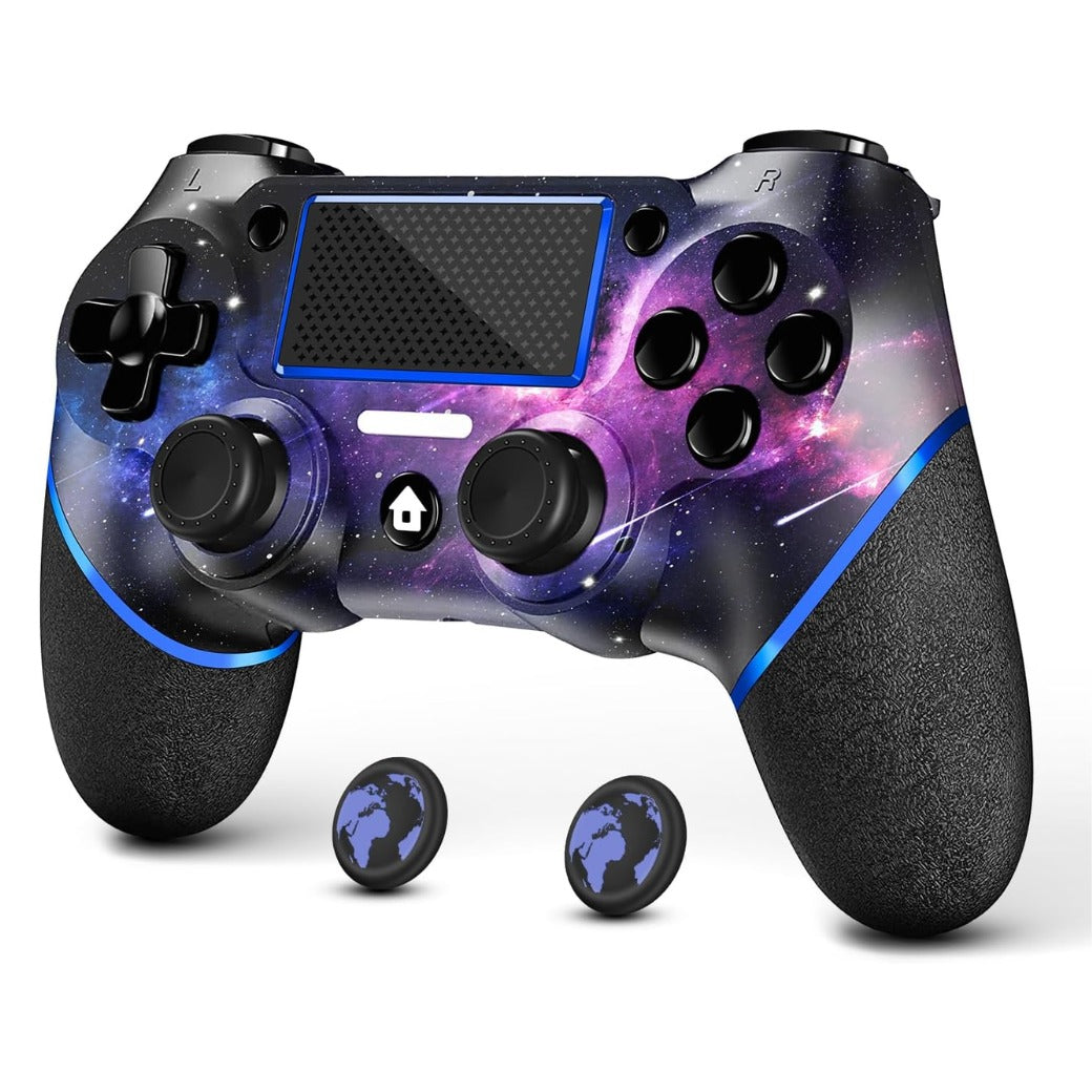 AceGamer Wireless Controller for PS4 Game Compatible with PS4/Pro/PC with Motion Motors and Audio Function,Mini LED Indicator,USB Cable and Anti-Slip (Starry Sky)