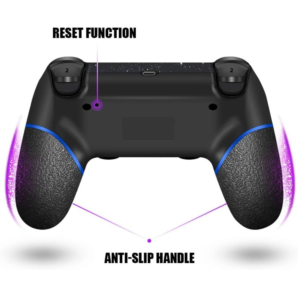 AceGamer Wireless Controller for PS4 Game Compatible with PS4/Pro/PC with Motion Motors and Audio Function,Mini LED Indicator,USB Cable and Anti-Slip (Starry Sky)