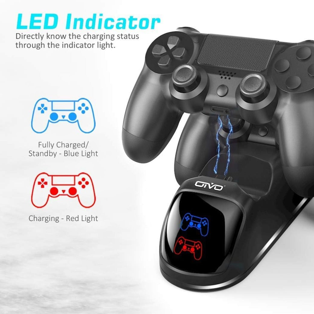 OIVO PS4 Controller Charger - Dualshock 4 Controller Charging Station with Upgraded 1.8-Hours Charging Chip