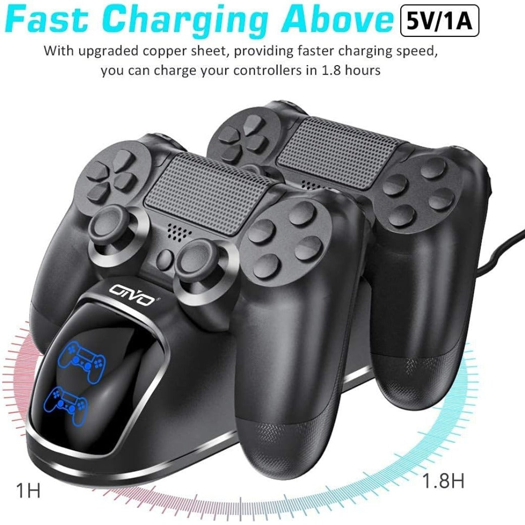 OIVO PS4 Controller Charger - Dualshock 4 Controller Charging Station with Upgraded 1.8-Hours Charging Chip