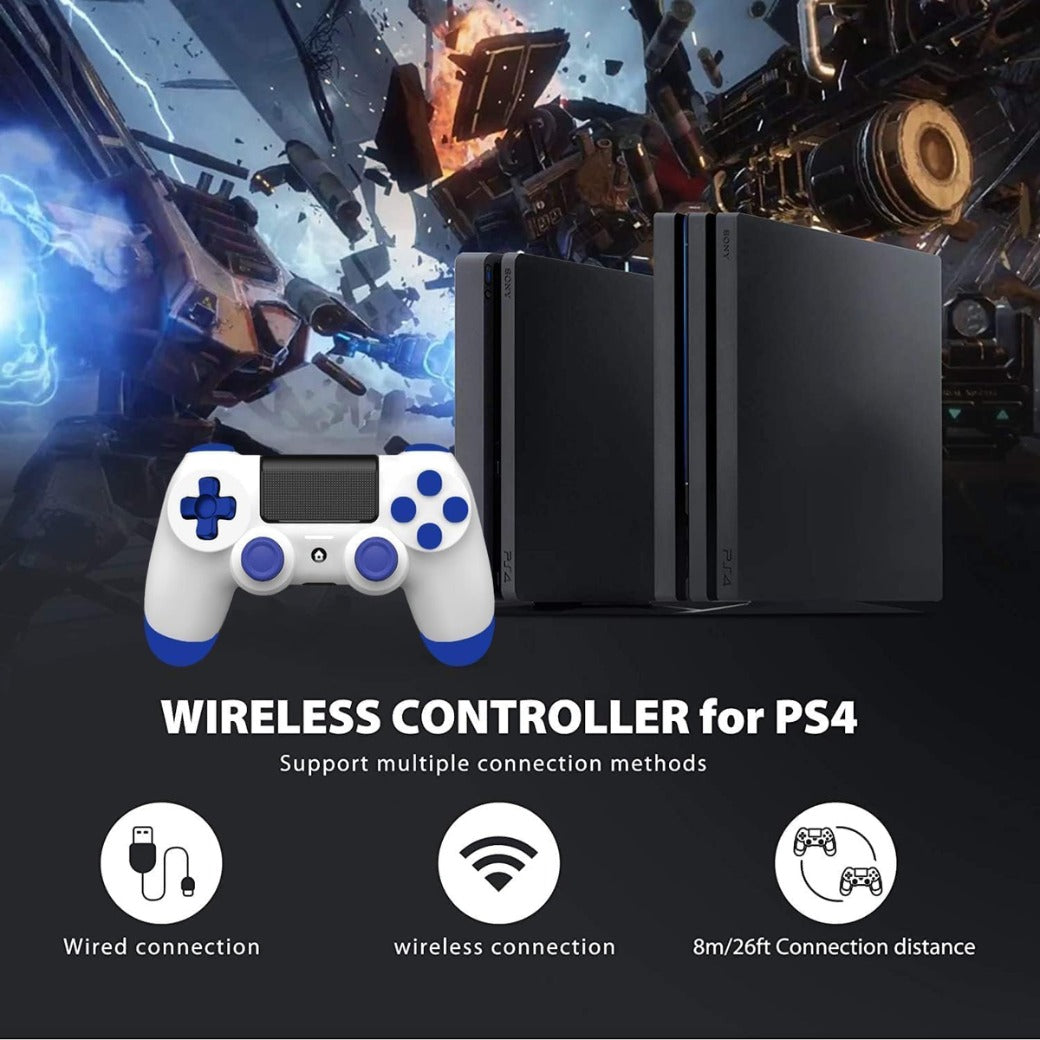 Wireless Controller for PS4, Joystick Controller for PS4/Slim/Pro/PC, with Audio Jack, Vibration, Six-Axis Motion Control, Touchpad