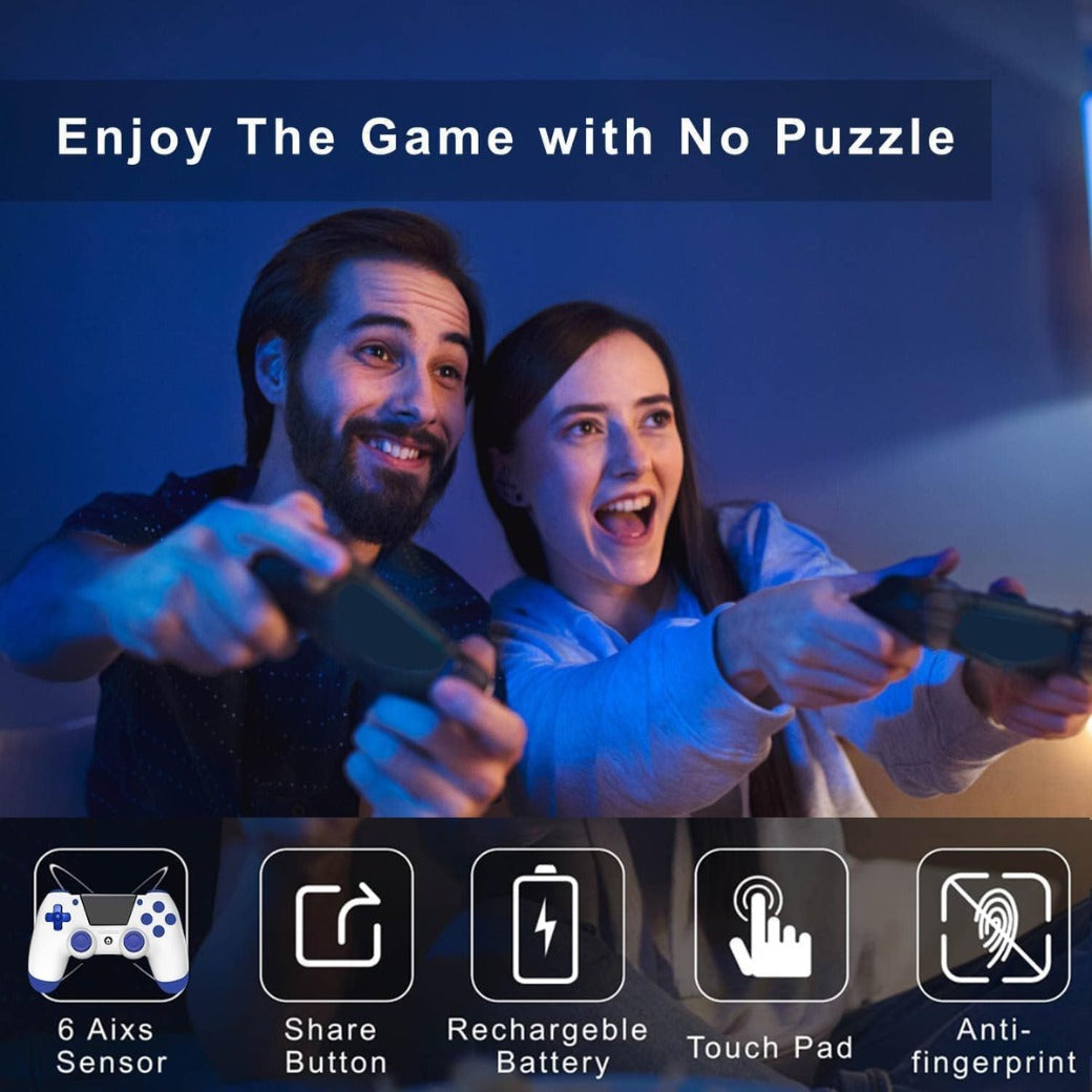 Wireless Controller for PS4, Joystick Controller for PS4/Slim/Pro/PC, with Audio Jack, Vibration, Six-Axis Motion Control, Touchpad