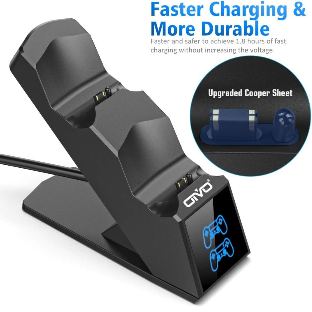 OIVO PS4 Controller Charger, 1.8H Fast PS4 Charging Dock for Sony Playstation 4 Controllers, Playstation 4 Controller Charger for Playstation4 / PS 4 /Slim/Pro Controller