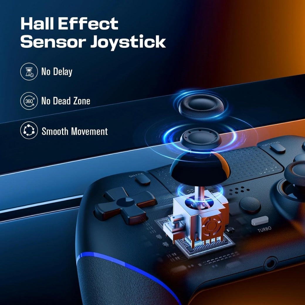 CHEREEKI Wireless Controller for PS4, Compatible with P-S4/Slim/Pro Bluetooth Gamepad Joystick PS4 Remote Control with Paddles Dual Vibration Turbo Six Axis Touch Panel Stereo Headphone Jack Black