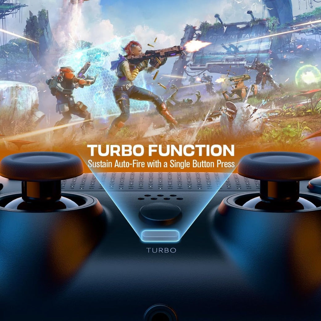 CHEREEKI Wireless Controller for PS4, Compatible with P-S4/Slim/Pro Bluetooth Gamepad Joystick PS4 Remote Control with Paddles Dual Vibration Turbo Six Axis Touch Panel Stereo Headphone Jack Black