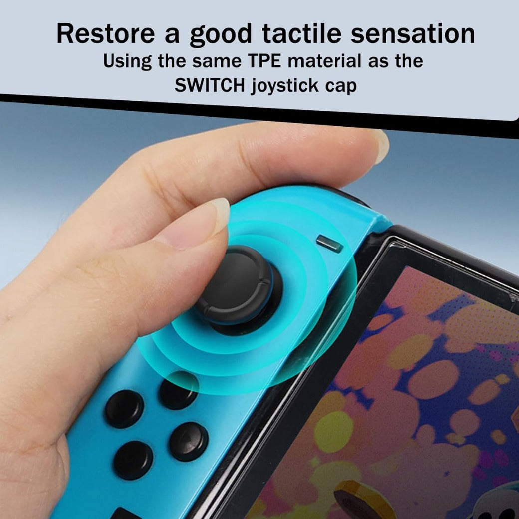 4 Pairs Replacement Button Caps for Switch Joycon,Silicone Joystick Thumb Stick Caps for Nintendo - Switch Thumb Grips - Controller Black Grip Covers - Easy Installation, Enhanced Gaming Experience