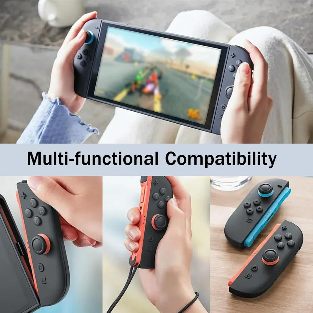 4 Pairs Replacement Button Caps for Switch Joycon,Silicone Joystick Thumb Stick Caps for Nintendo - Switch Thumb Grips - Controller Black Grip Covers - Easy Installation, Enhanced Gaming Experience