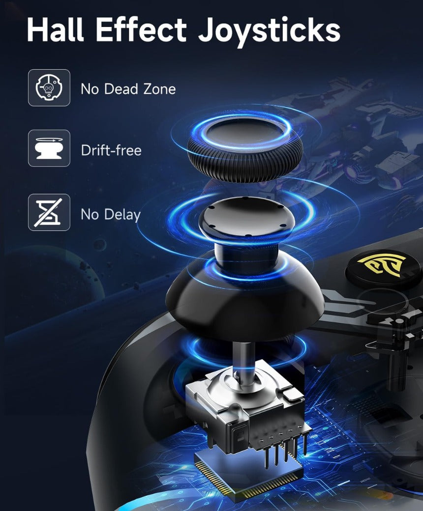 EasySMX X15 Wireless PC Controller with Hall Triggers, Hall Joysticks, Enhanced Bluetooth Game Controller,No Drift No Deadzone effect, Compatible with Windows PC