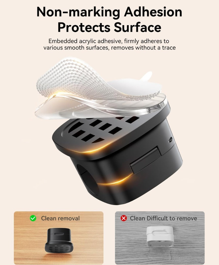 Rocoren Cable Holder Clips, 6 Pack Magnetic Desk Cable Cord Organiser, USB Charger Cable Tidy, Strong Adhesive Wire Management for Nightstand, Kitchen Appliances, Office Supplies