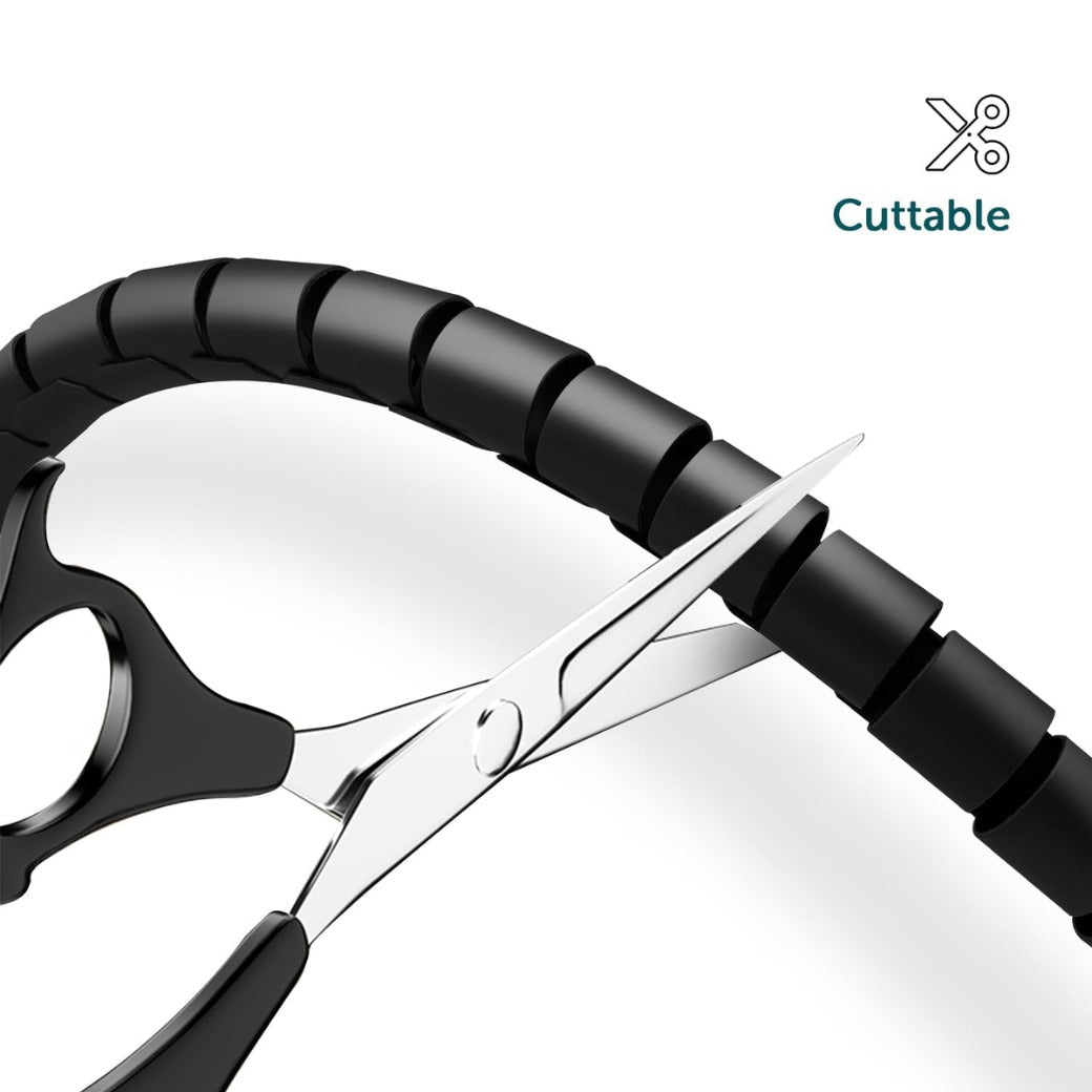 Cable Management Sleeve, 3m/9.8ft Wire Sleeve with 20pcs Zip Ties, 5 Adhesive Cable Clips, 1 Wire Guide Clip, ∅0.63"/16mm+∅0.87"/22mm Cable Tidy Tube Wire Organizer for TV PC Home, Black