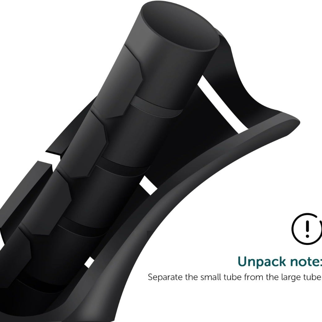 Cable Management Sleeve, 3m/9.8ft Wire Sleeve with 20pcs Zip Ties, 5 Adhesive Cable Clips, 1 Wire Guide Clip, ∅0.63"/16mm+∅0.87"/22mm Cable Tidy Tube Wire Organizer for TV PC Home, Black