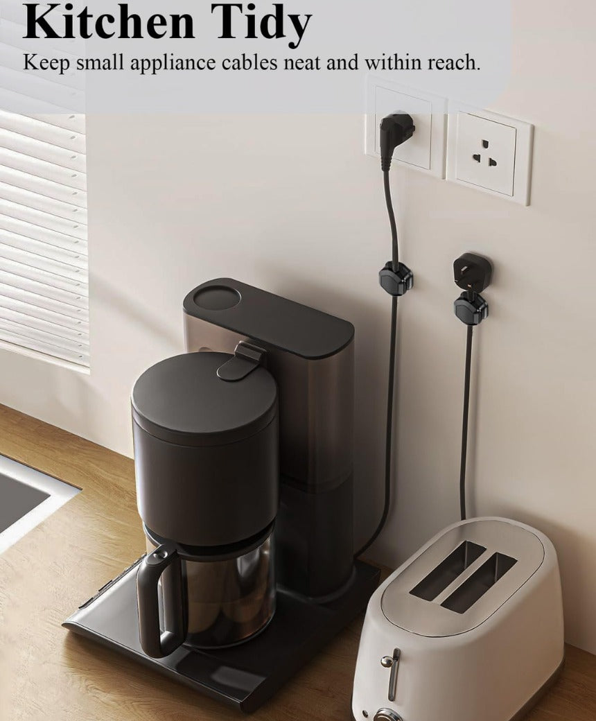 Magnetic Cable Clips (12 Pack) - Self Adhesive Cable Organisers for Desk, Home, Office & Car - Cable Tidy for Charging Cables, USB Cords, Mouse & Keyboard Wires(12, Black)