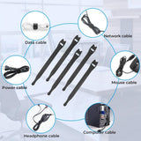 Alyvisun 120 PCS Cable Ties Reusable - 150x12 mm, Black Hook and Loop Nylon Cable Tidy - Ideal for Headphones, Phones, Electronics Under Desk Cable Management Straps
