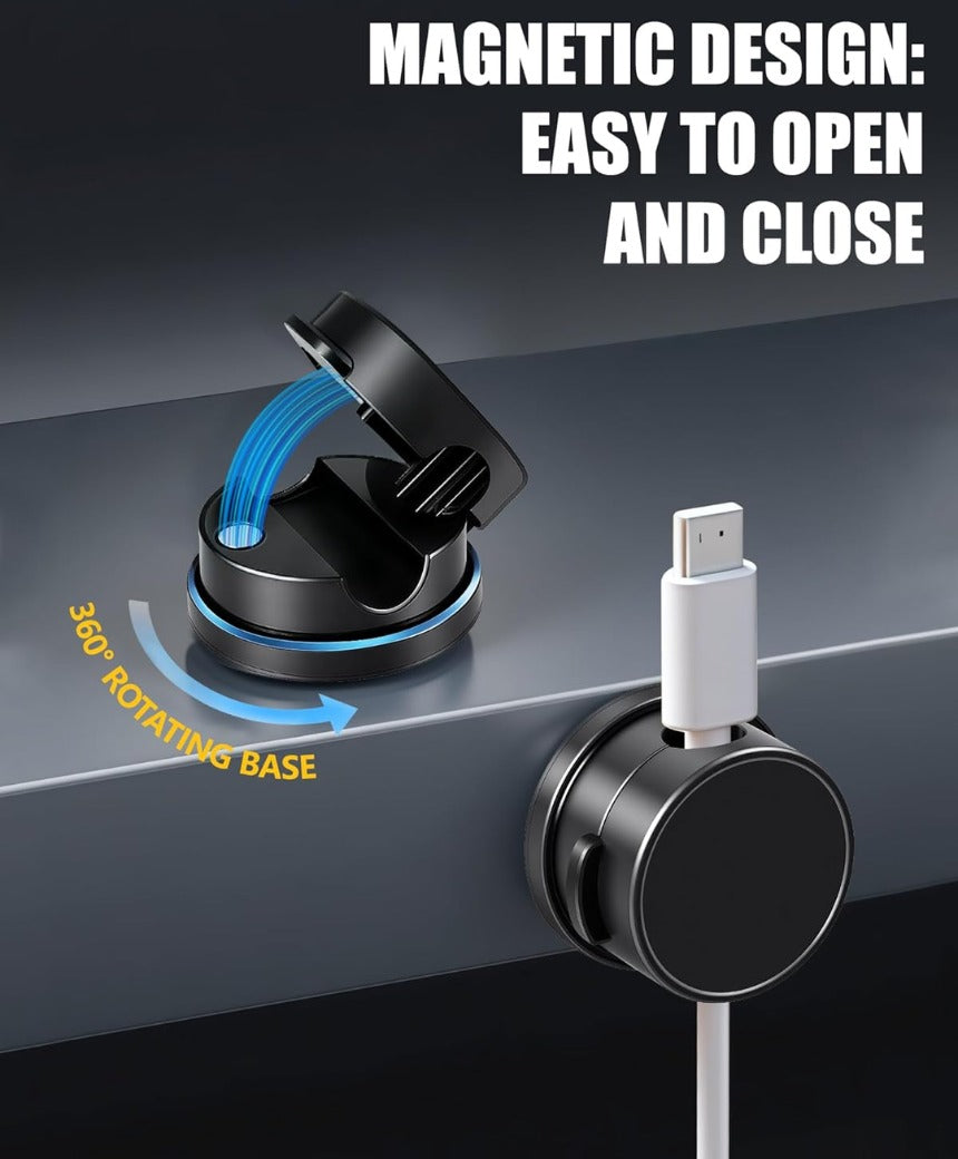 Cable Holder Clips, 9 Pack Magnetic Desk Cable Clips Management, Wire Holder Organiser, No-residue Desk Tidy, Phone Charging Cable Keeper for USB, HDMI, Wall, PC, Car, Office, Home - Black