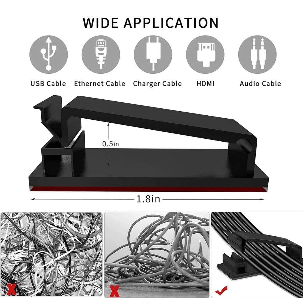Cable Management Kit 142Pcs,Wire Organiser Cable Tidy,1 Cable Sleeve,10 Self Adhesive Base,10 Cable Clips,10 Cable Ties,10 Silicone Cord Holder,1 Roll Self Adhesive Tie,100 Wire Fastening Ties
