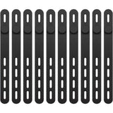 10 Pcs Silicone Cable Ties,Reusable Rubber Cable Tie,Silicone Zip Ties with Lock Buckle,Elastic Adjustable Black,for Earphone,Phone,Computer Charger Line,Mouse in Home,Office Table