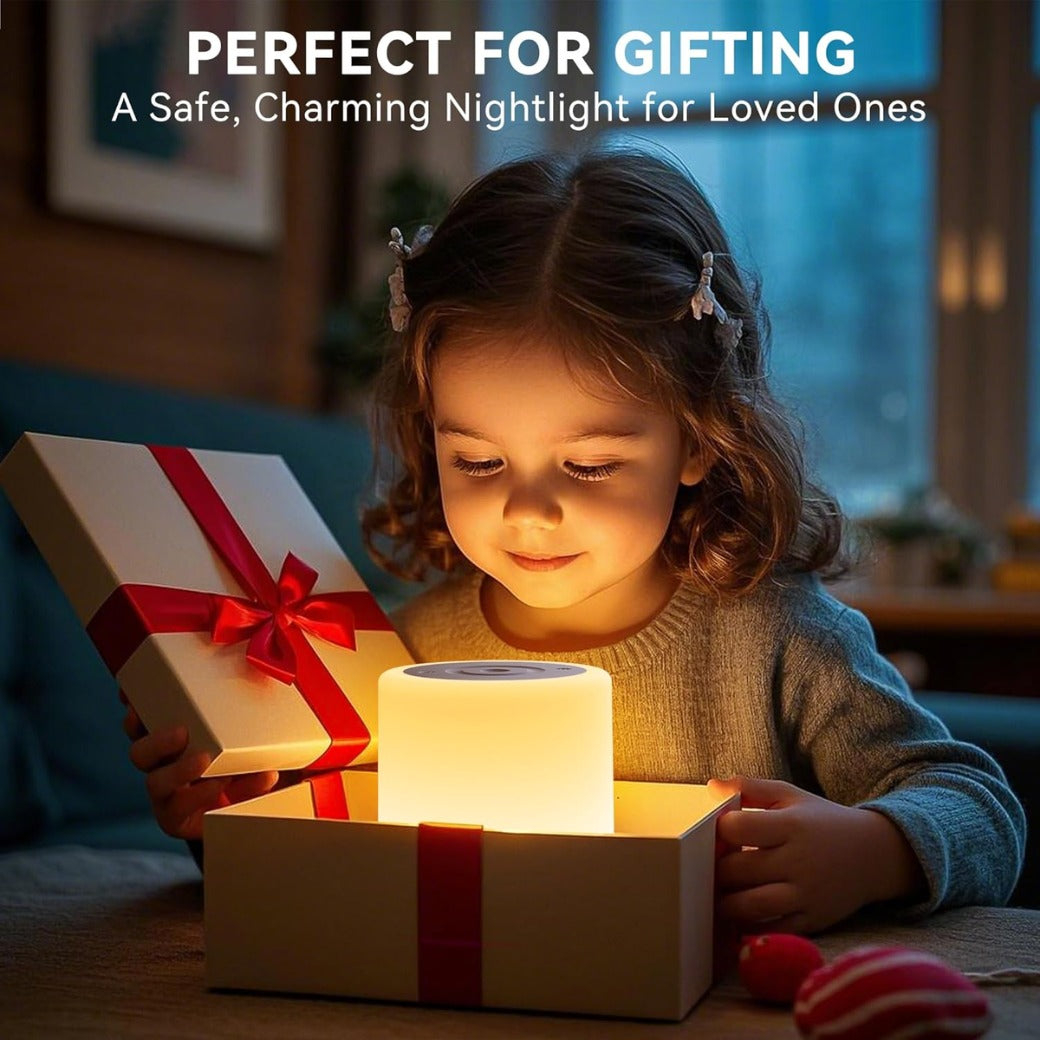 Auxmir Night Light, 3000mAh Rechargeable Baby Table Lamp, Smart Dimmable Touch Control LED Bedside Lamp with RGB Color Changing & 5 Modes, Portable Night Light for Kids, Bedroom, Living Room, Camping [Energy Class F]