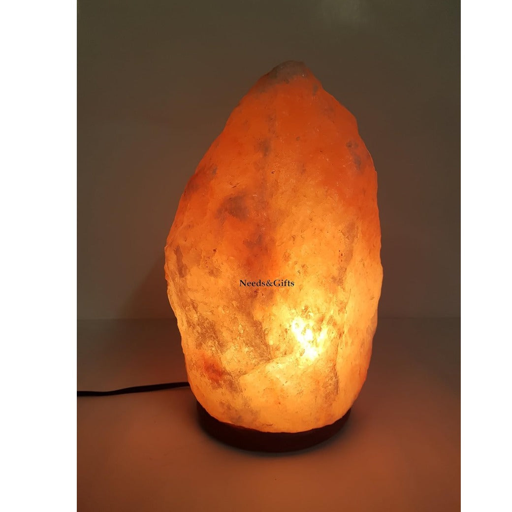 Needs&Gifts 2-3 KG Prime Quality 100% Original Himalayan Crystal Rock Salt Lamp Natural from Foothills of The Himalayas Beautifully Hand Craft Comes with Complete Electric Fitting Guaranteed