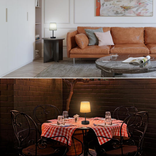 Rechargeable Cordless Table Lamp, Dimmable 3 CCT & RGB Colors, Touch Control Battery Operated Bedside Lamp for Bedroom, Living Room, Dining (Linen Shade)