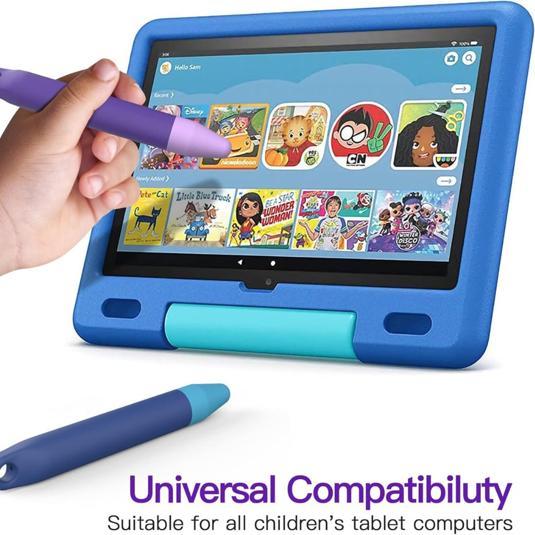 Kid-Friendly Pens for Touch Screens - 2 Pack of Purple and Blue Stylus Pens Compatible with Kindle, iPad, iPhone