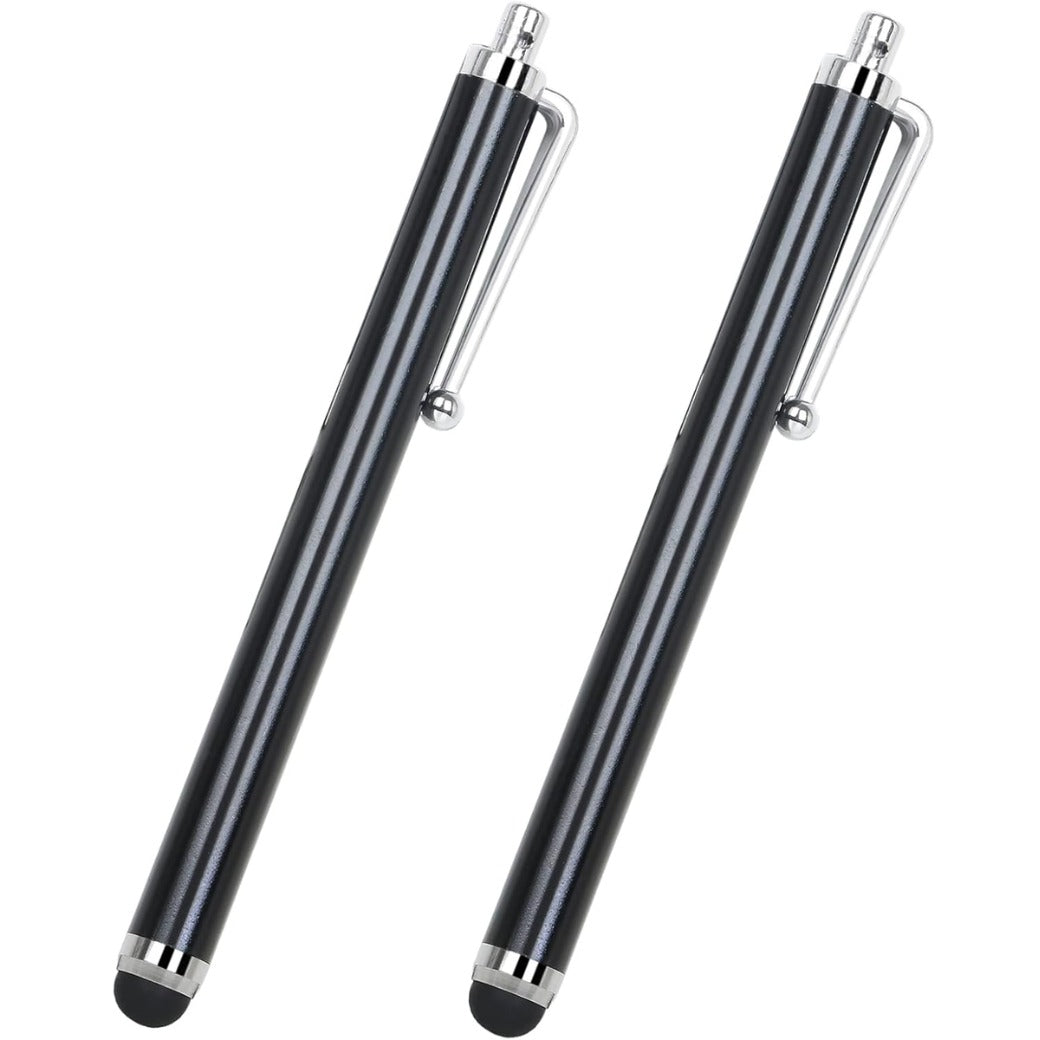 2PC Black Smart Phone Pen Stylus, Silicone Tip Pens for Touch Screen Devices, Compatible with Tablets, Mobile Phones, Laptops, iPad, iPhone, Samsung Galaxy Note/Tablet, Android - By TRIXES